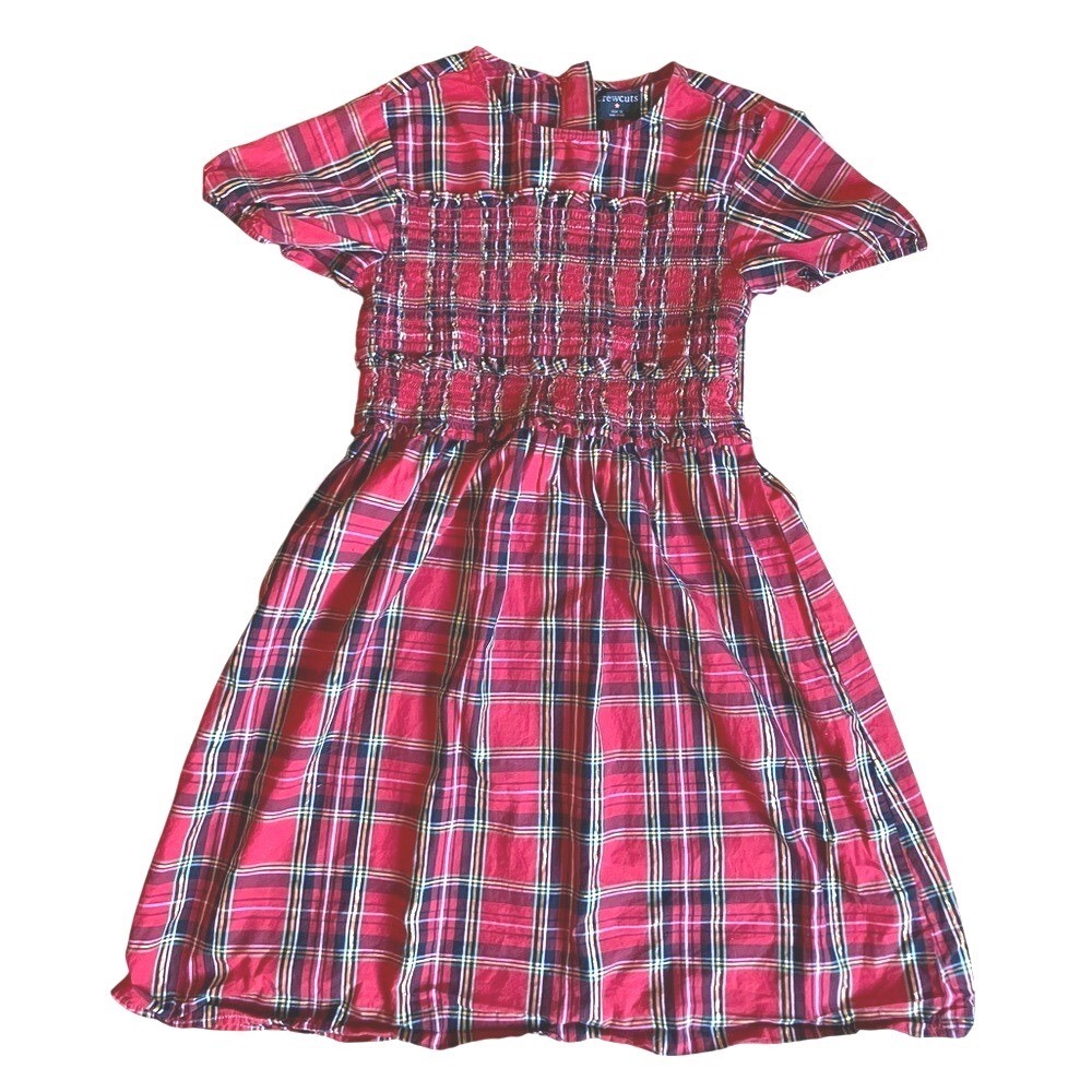 Girls J Crew Crewcuts Red Plaid‎ Cotton Dress sz 12 Preppy